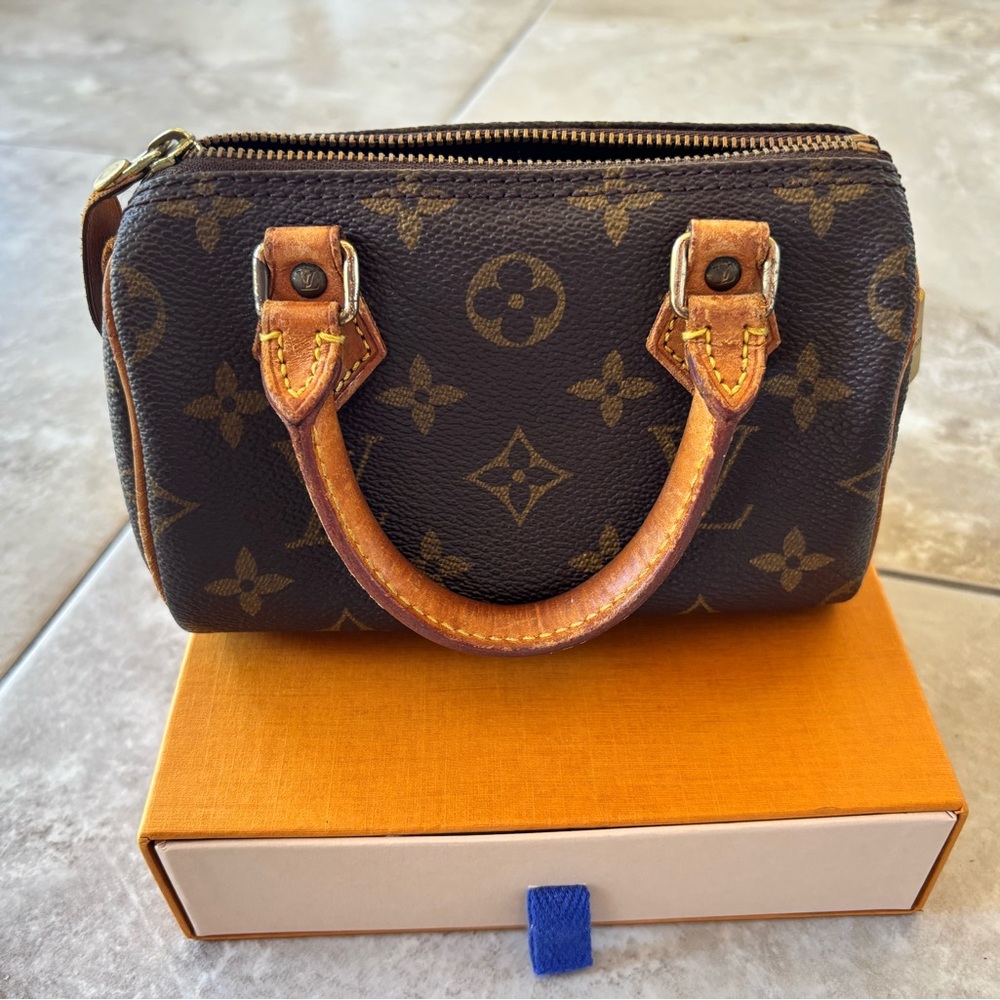 Vintage 1994 Louis Vuitton Brown Monogram Speedy Nano & Strap